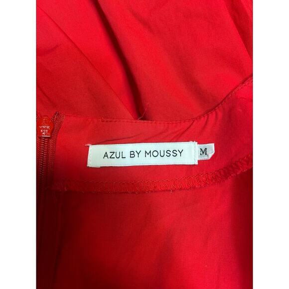 Azul by Moussy Red Typewriter A-Line Sleeveless Flowy Boho Dress - M - Picture 8 of 11